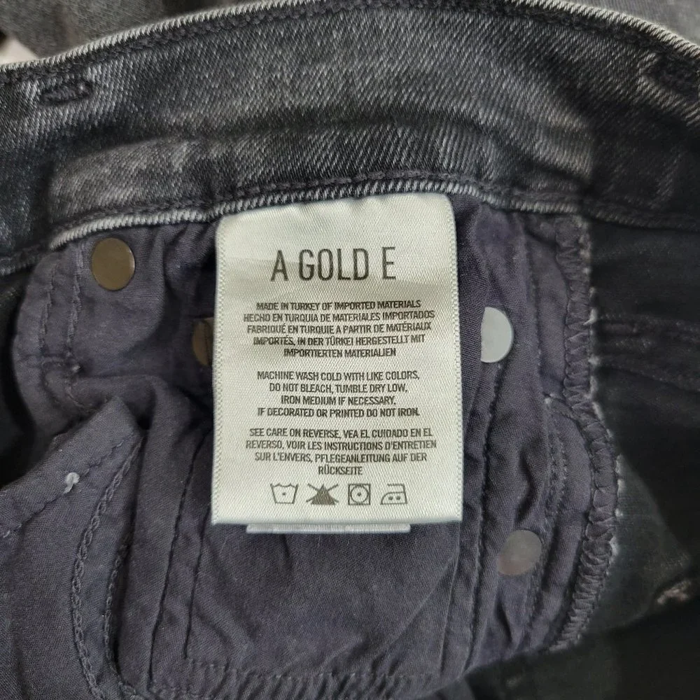 AgoldE Sophie High Rise Skinny Crop Destroyed Hem in Temple Gray Black - Picture 11 of 12